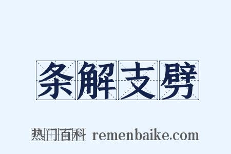 条解支劈是什么意思的图片